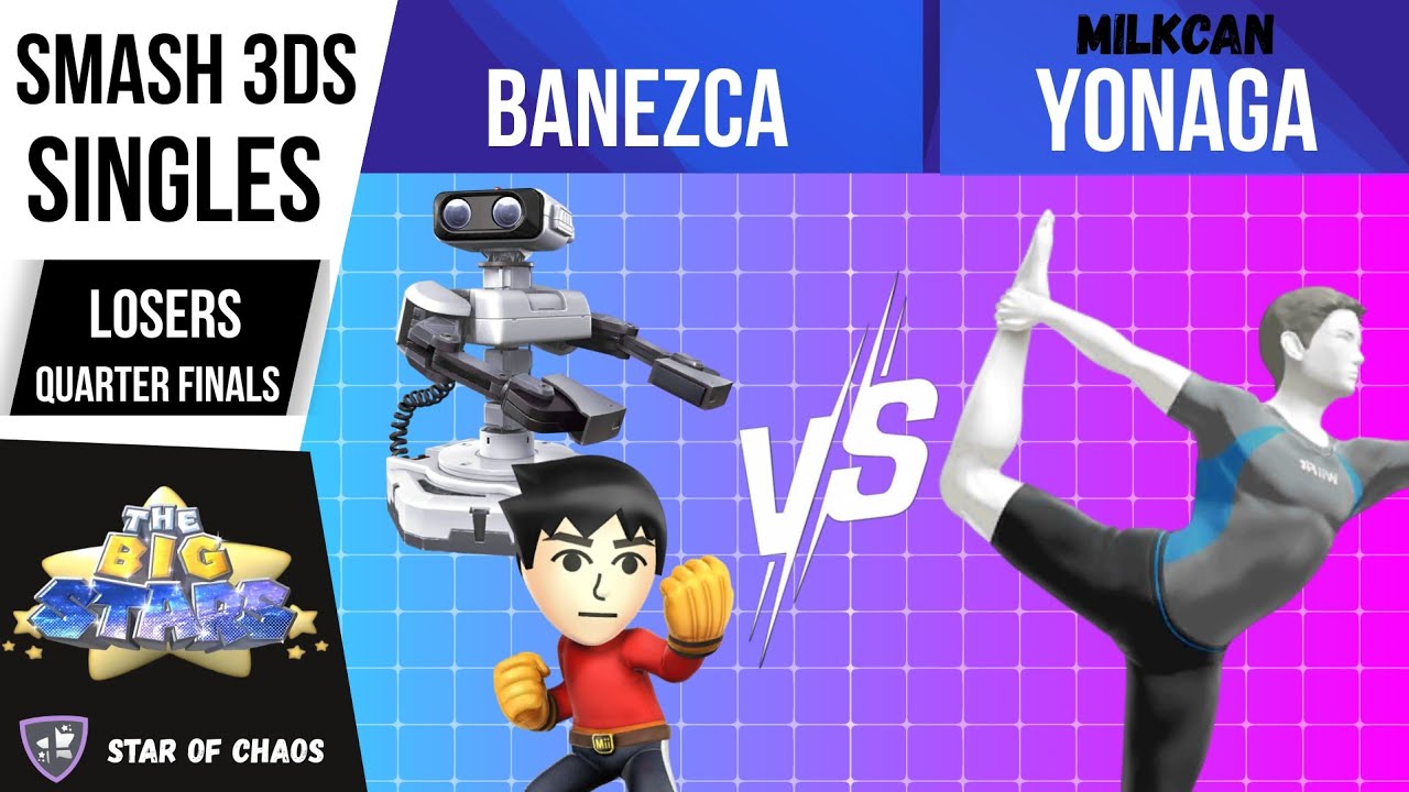 THE BIG STARS #1 - Banezca (R.O.B./Mii B.) Vs Yonaga (Wii Fit T.) - Losers Quarter Finals - SB3DS