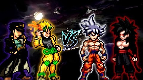 Dio K1 V3 & Jotaro K1 V3 (Combo) VS Goku LB V2 (all form) & Evil Goku TP V4 (all form) in Mugen