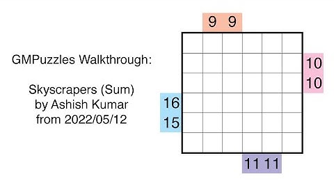 GMPuzzles - 2022/05/12 - Skyscrapers (Sum) by Ashish Kumar