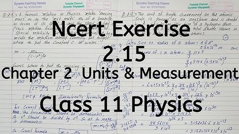 Ncert Exercise 1.13 | Chapter 1 | Units and Measurement | Class 11 Physics