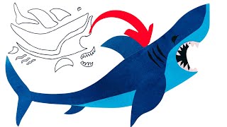 Cut and paste paper shark craft for kids Fish Craft Idea