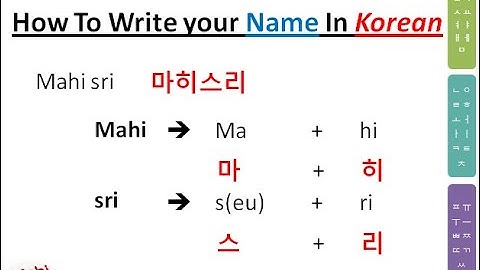 How to write your name in Korean