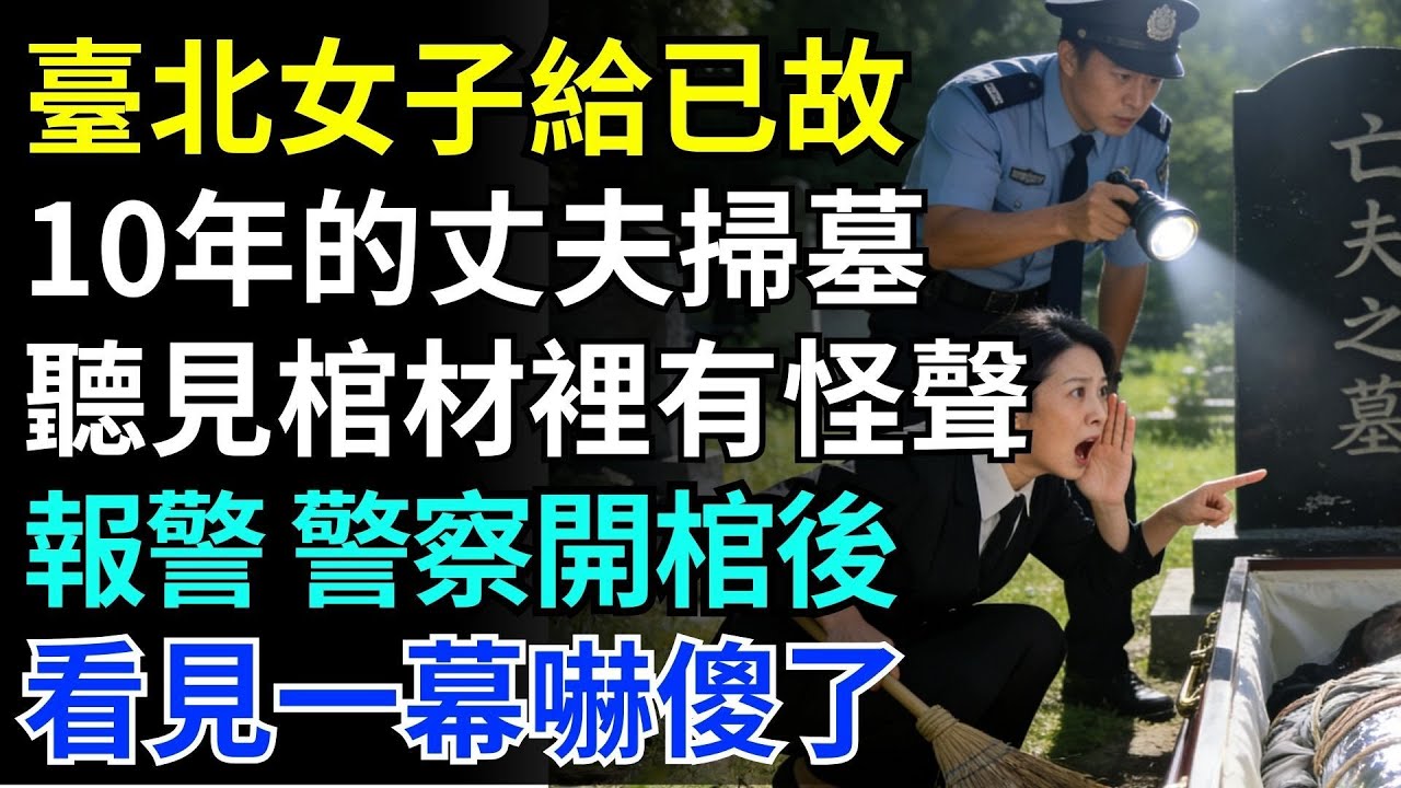 台北女子給已故十年的丈夫掃墓，聽見棺材裡有怪聲後報警，警察開棺後看見一幕嚇傻了#奇聞#怪事兒