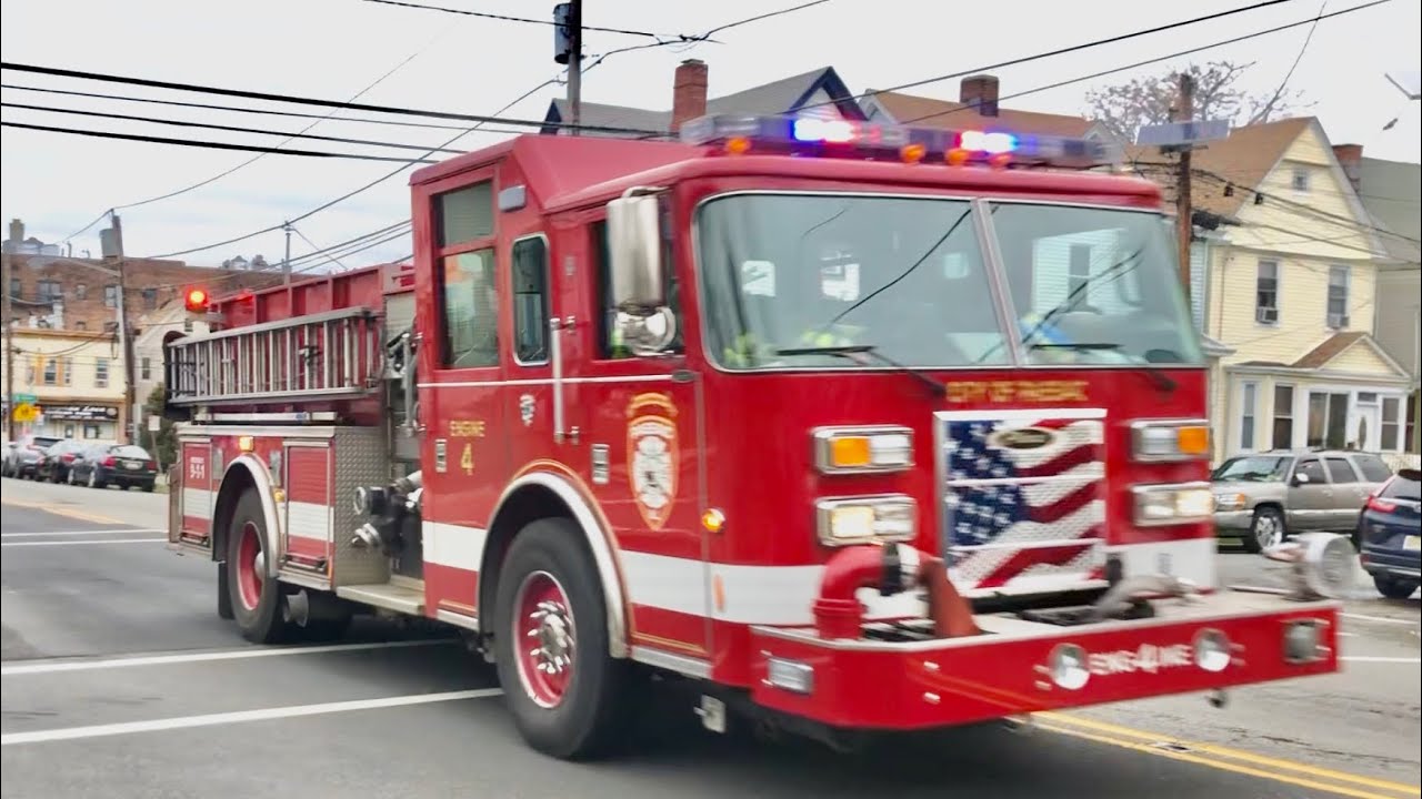 Passaic NJ Fire Department Engine 4 Responding on Paulison Ave at