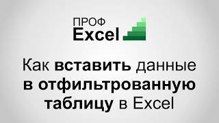 картинка: Вставка данных в отфильтрованную таблицу в Excel
