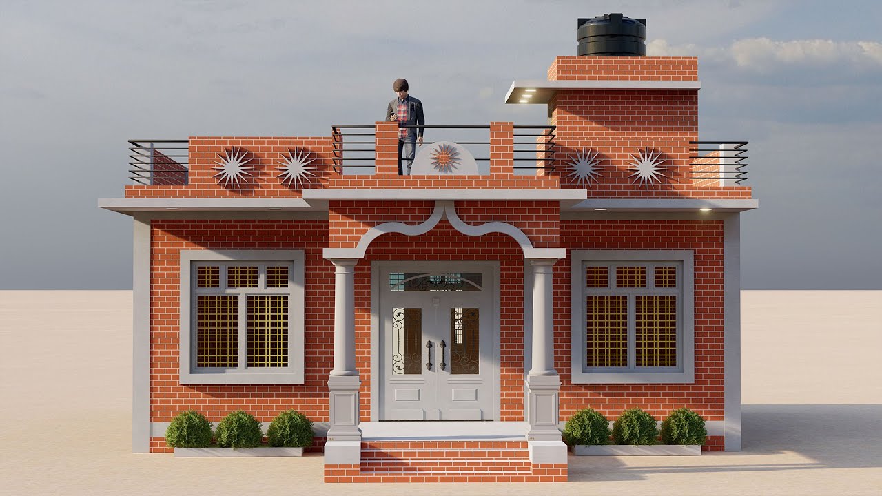 4 Bedroom शानदार घर का नक्शा ,पूरी जानकारी के साथ चार कमरे का मकान ,4 Room Village House Plan