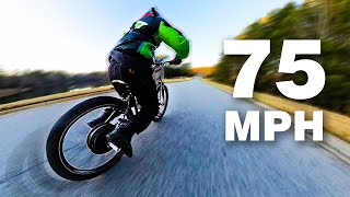 Homemade Electric Bike with Custom 72V Battery Goes 75MPH | 14,000W