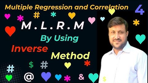 Multiple Regression | Multiple linear Regression Model by using Inverse Method.