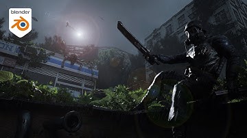 Creating an Overgrown, Post-apocalyptic Render In Blender 3D - Timelapse