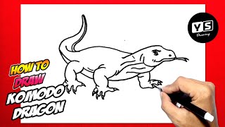 How to draw Komodo Dragon