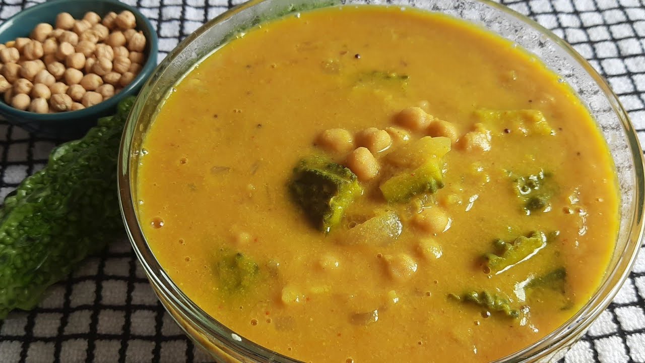 Chickpea Bitter Melon Curry Bitter gourd Curry Recipe YouTube