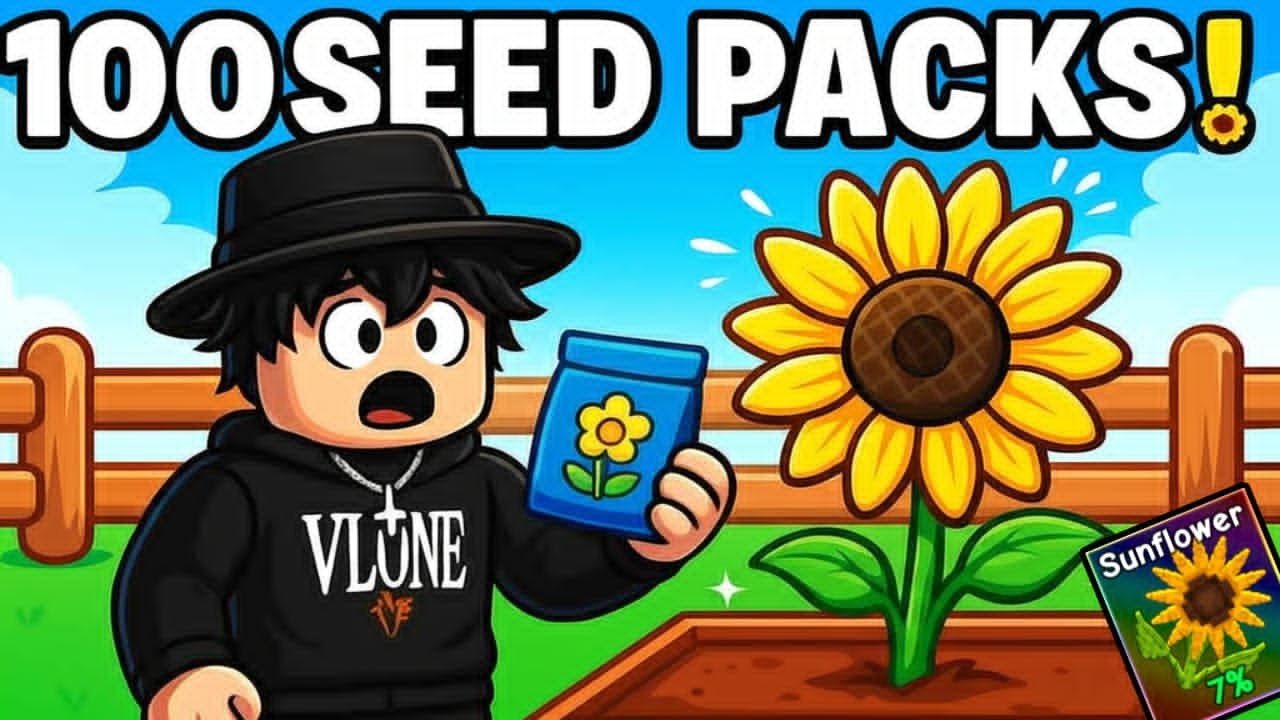 I Opened 100 Flower Seed-packs In Grow a Garden !#gaming #growagarden # ...