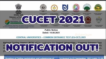NTA CUCET 2021 - Central University Common Entrance Test for admission in UG/PG/PhD programs #CUCET