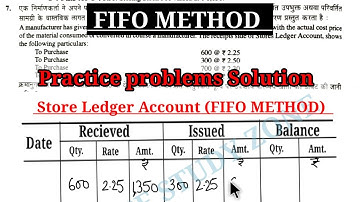 FIFO Method (First in First out) practice problem | Store Ledger Account @commercestudyzone