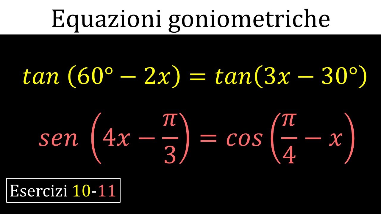 Equazioni goniometriche elementari particolari