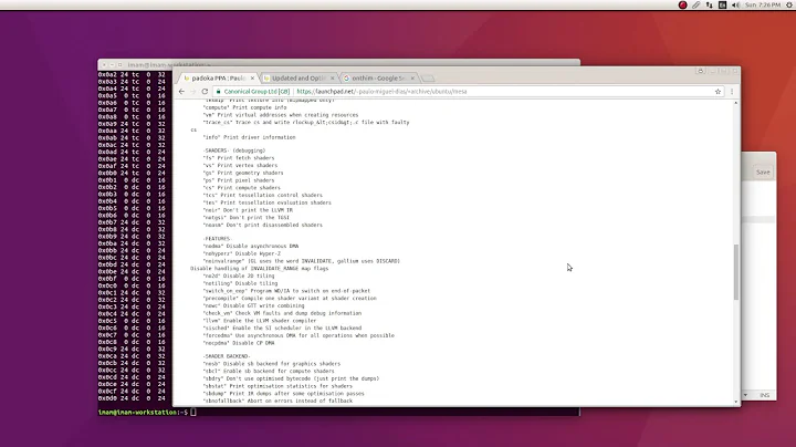 UbuntuにおけるIntelグラフィックスカードの最新ドライバーをインストールしました