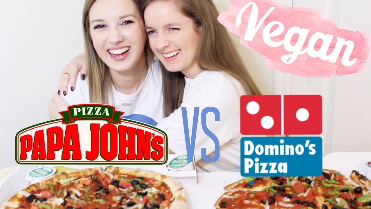 pizza mukbang steph pappas Papa Johns VS Domino's Vegan Mukbang Q&A with Sister!