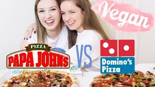 Papa Johns VS Domino's Vegan Mukbang Q&A with Sister!