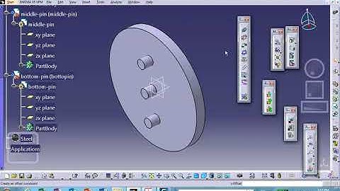 FEA, Assembly disk with three pins Catia FEA Nader G Zamani