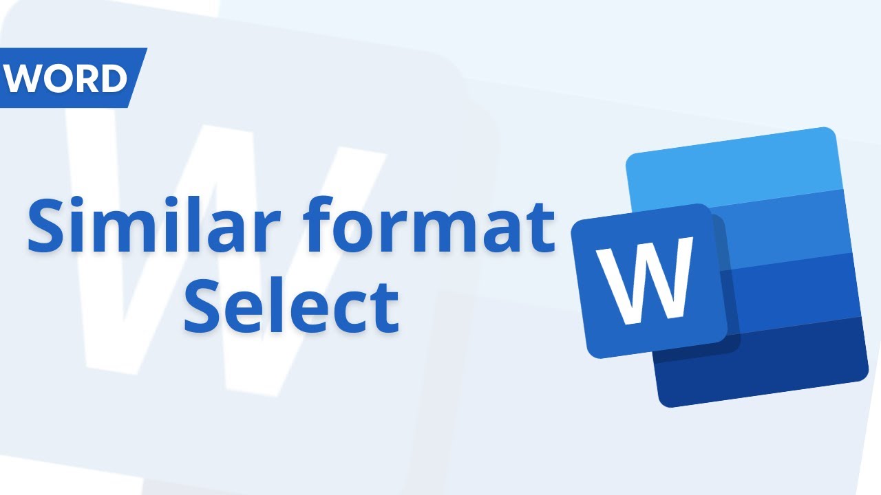 Word Tutorial | Similar format select - YouTube
