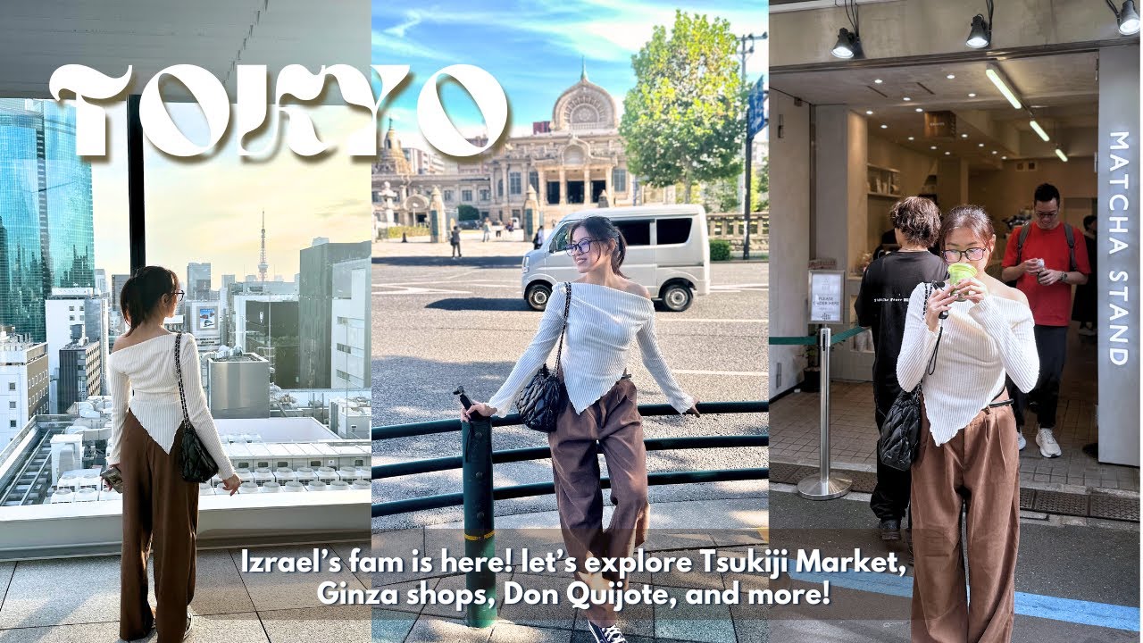 JAPAN VLOG: Izrael's fam is here! let's go to Tsukiji Market, Ginza, Ichiran Ramen & Kura Sushi Bar!