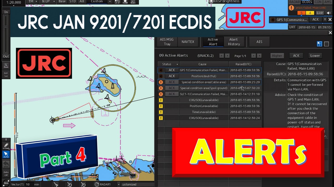 JRC ECDIS 4 ALERTs #jrc #ecdis - YouTube