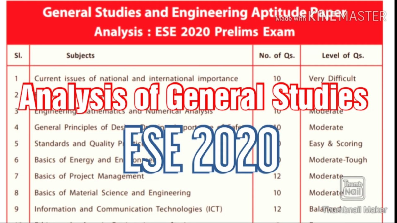 ese general studies paper analysis