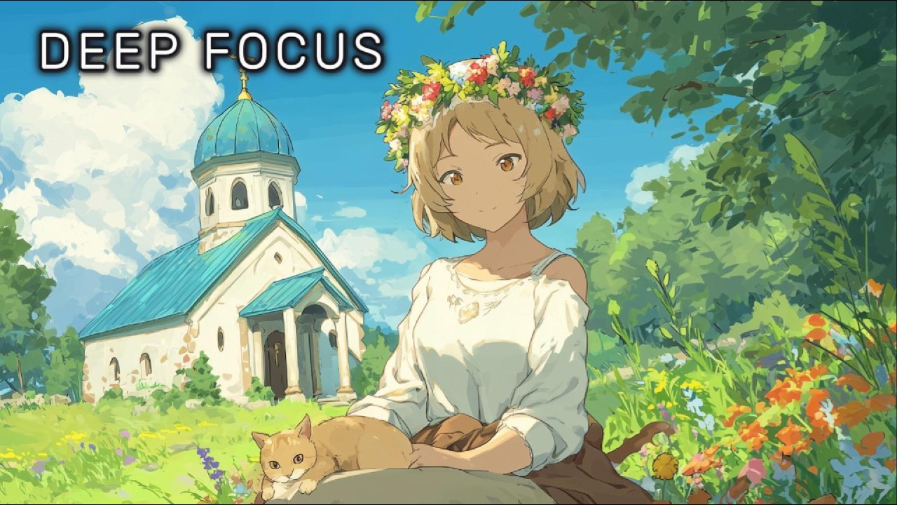 Sunlit Chapel in Blooming Meadow