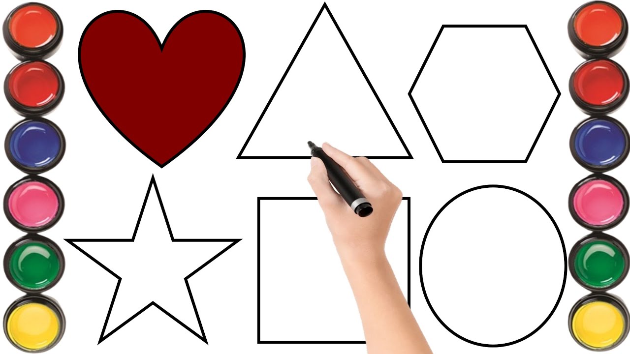 Shapes drawing for kids, Learn 2d shapes, colors for kids toddlers ...
