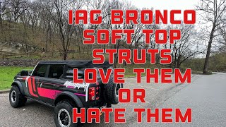 IAG Bronco Soft top struts, love them or hate them