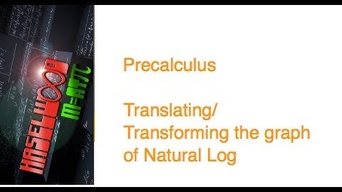 Precalculus - 3.3 Notes Example 6: Translating/Transforming the graph of Natural Log