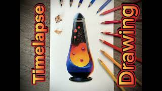 Timelapse drawing realistic lavalamp/ colored pencil