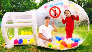 Nastya and Artem build Inflatable Playhouse for children
