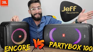 JBL PARTYBOX ENCORE ESSENTIAL 100W Vs JBL PARTYBOX 100 160W: Qual é a melhor Caixa de som?