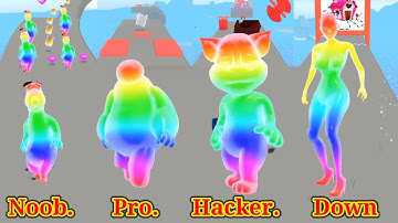 Color Runner | Noob vs Pro vs Hacker in color runner 3d video games walkthrough (Android, iOS )