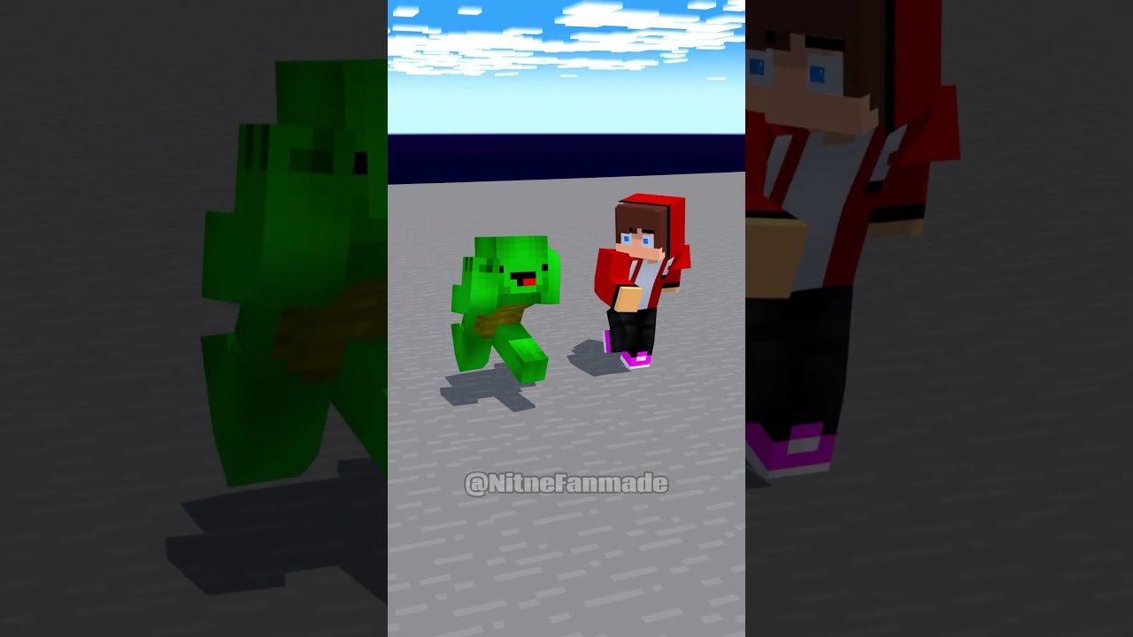 Steve And Mikey JJ Running Away From Black Hole With His Girlfriends 