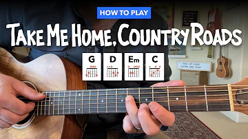 🎸 Take Me Home, Country Roads • Easy guitar lesson w/ chords (John Denver)