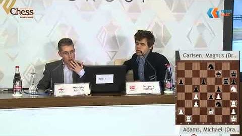 Magnus Carlsen and Michael Adams discuss their game - Shamkir Chess Tournament 2015
