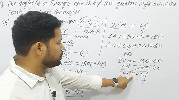 the angles of a triangle are in ap the greatest angle is twice the least find all the angles