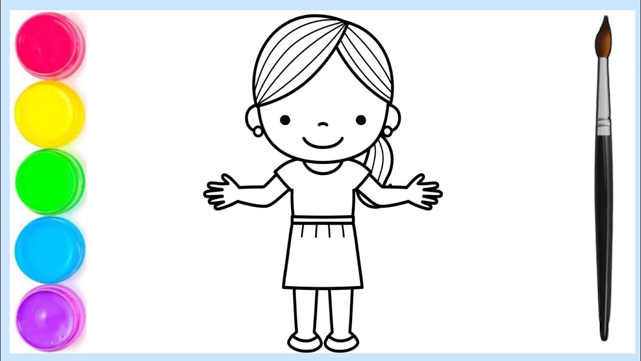 HOW TO DRAW A GIRL DRAWING VERY EASY STEP BY STEP YouTube