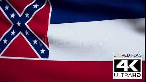 Flag 4K Mississippi On Realistic Looping Animation With Highly Detailed Fabric