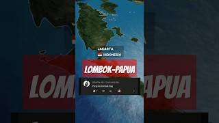 Jakarta-Lombok-Papua arah jalur pesawat #maps #lombok #jakarta #mataram #papua