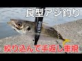 自分だけのゾーンを作り手返し重視でデカアジ狙いのサビキアジ釣り。夜になるにつれてぇぇぇ…