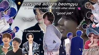 everyone adores beomgyu + beomgyu’s interaction with other idols