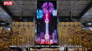 Happy New Year 2024 with Vincent Van Gogh at Incheon Airport in Korea