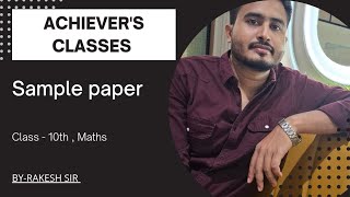 Class-10th|Maths |V-2#By :Rakesh sir #Sample paper