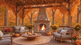 Relaxing Autumn Porch 🍁 Gentle Piano and Fireplace Sounds for Work & Peace screenshot 4
