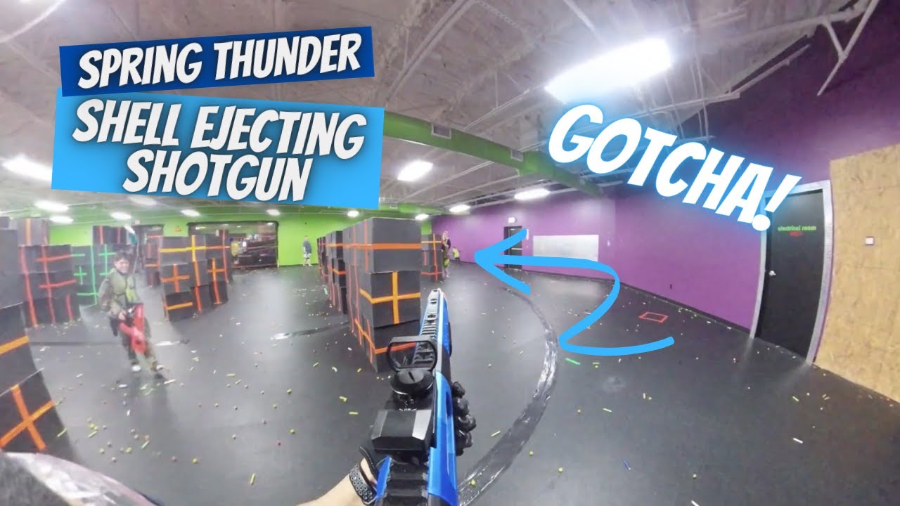 Spring Thunder Shell Storage Nerf League Night with the Spring Thunder Shell Ejecting Shotgun - YouTube
