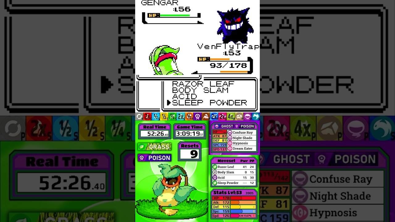 Victreebel Solo Run - Agatha Loss - Pokemon Red and Blue