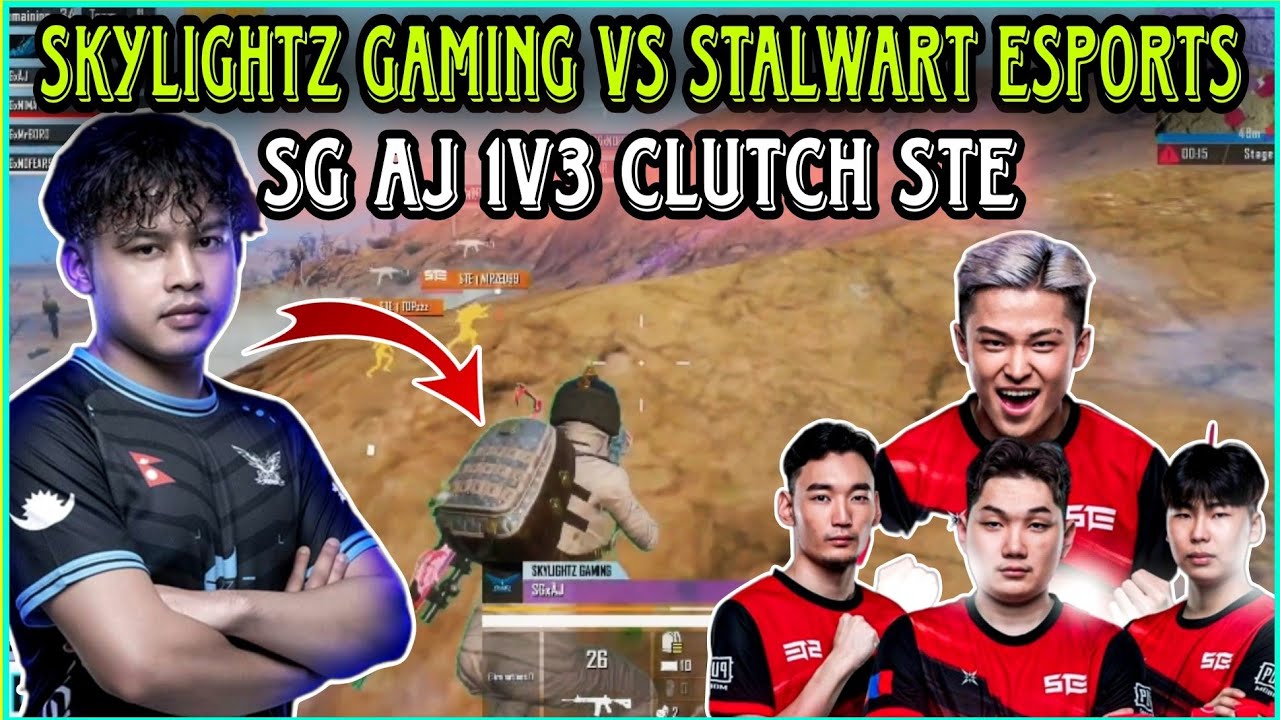 SG AJ 1v3 Clutch Against Stalwart Esports | SG vs STE 4v4 Clash | Clash with kvn